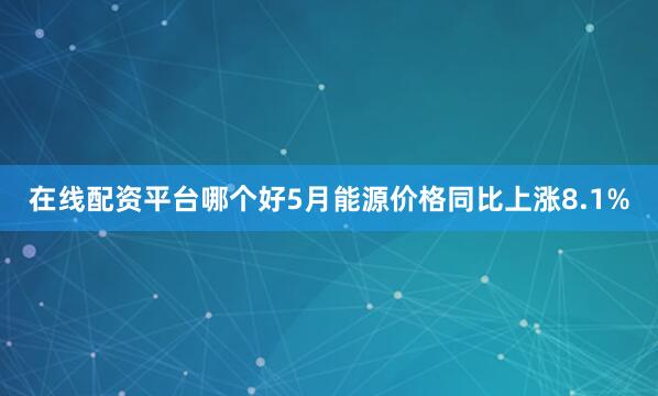 在线配资平台哪个好5月能源价格同比上涨8.1%